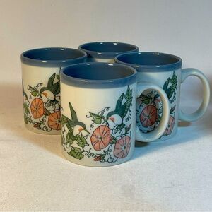 Otagiri Japan set of 4 hummingbird mugs